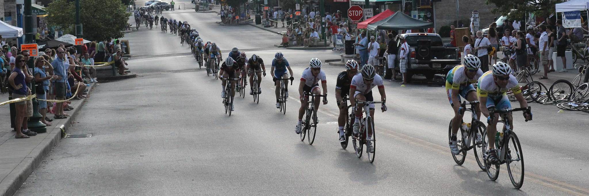 cycling race in downtown