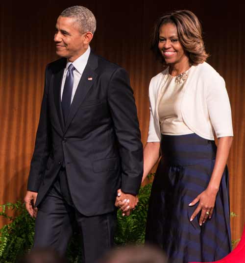 Barack Obama and wife Michelle at the Civil Rights Summit.
